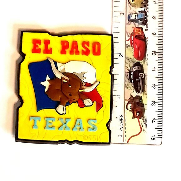 Texas Flag Bull Rubber Fridge Magnet Souvenir - Picture 2 of 3